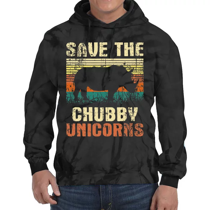 Save The Chubby Unicorns Zoologist Rhino Lover Rhinoceros Tie Dye Hoodie