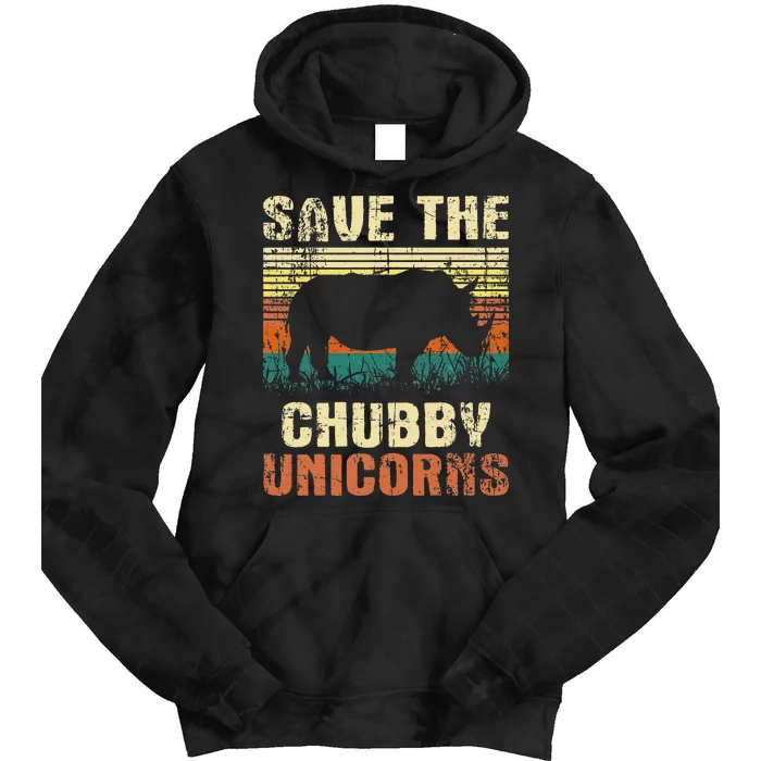 Save The Chubby Unicorns Zoologist Rhino Lover Rhinoceros Tie Dye Hoodie