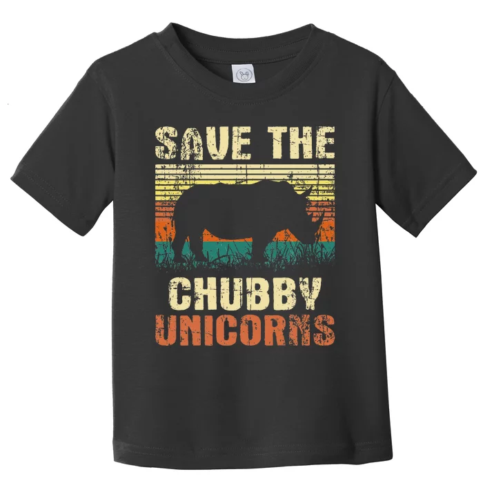 Save The Chubby Unicorns Zoologist Rhino Lover Rhinoceros Toddler T-Shirt