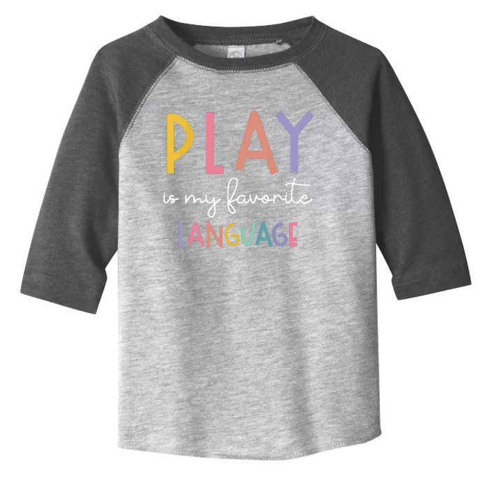 Speech Therapy Colorful Play Is My Favorite Language Toddler Fine Jersey T-Shirt