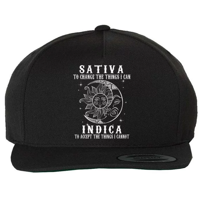 Sativa To Change The Things I Can Indica Cannabis Weed Wool Snapback Cap