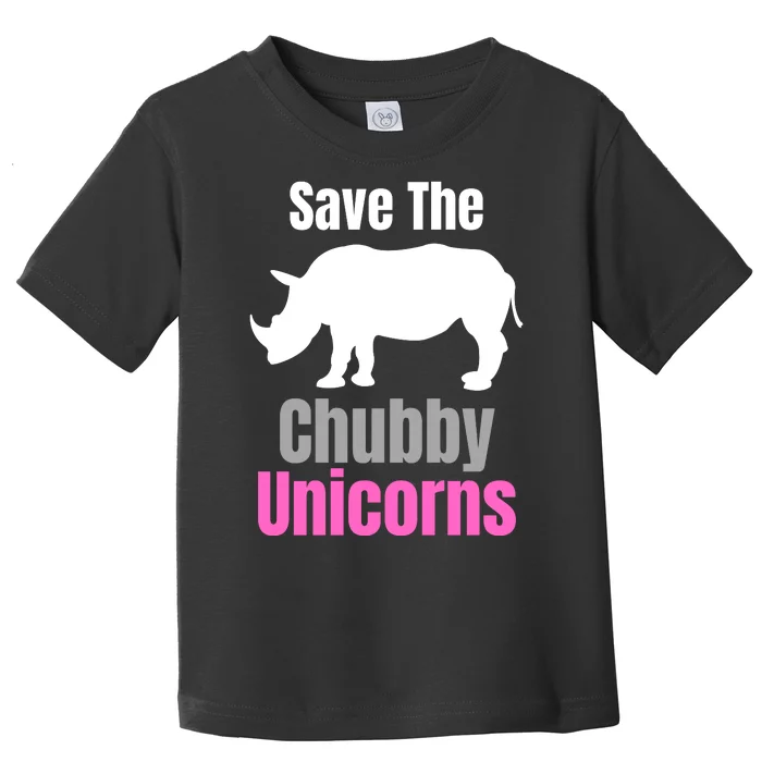 Save The Chubby Unicorns, Hipster, Funny Rhino Quote, Rhino Lover Toddler T-Shirt