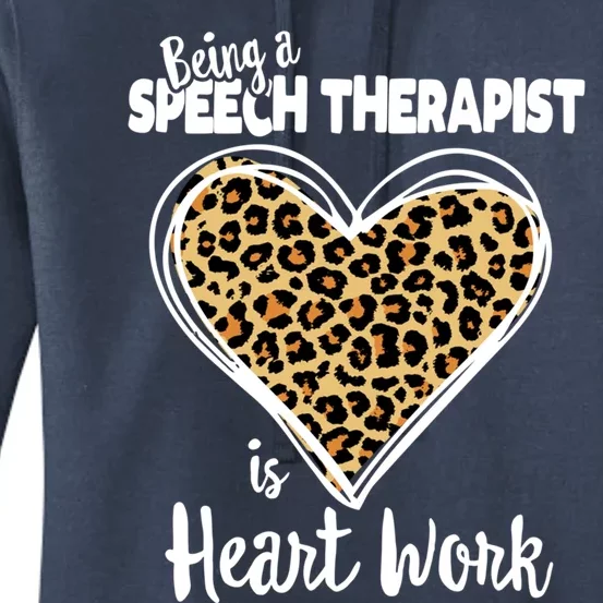 Speech Therapy Cute Leopard Plaid Gift For Speech Therapist Cool Gift Women's Pullover Hoodie