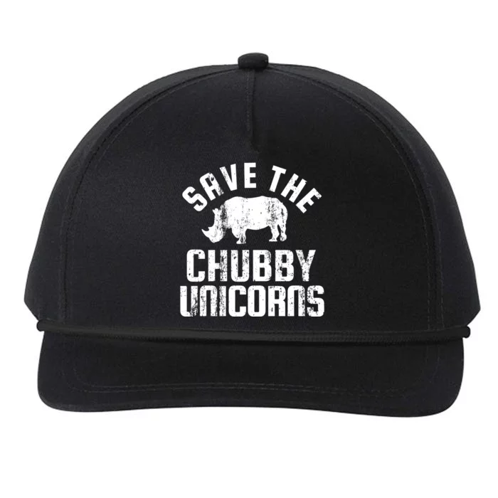 Save The Chubby Unicorns Funny Rhino Rhinoceros Gift Snapback Five-Panel Rope Hat