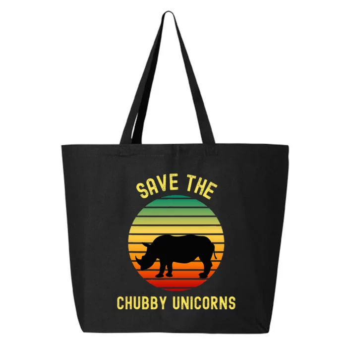 Save The Chubby Unicorns Rhino Funny Retro Rhino 25L Jumbo Tote