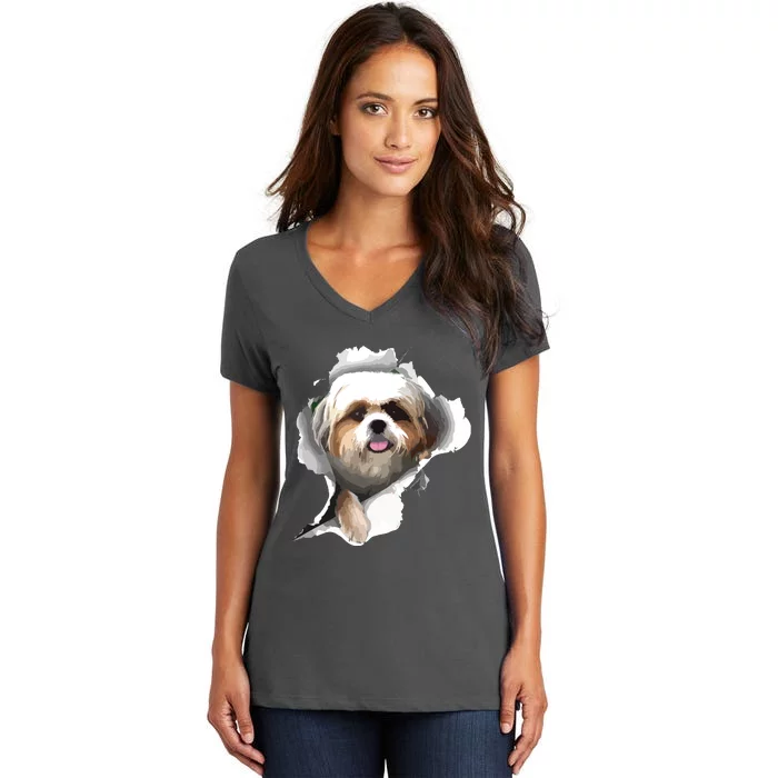 Shih Tzu Cute Shih Tzu Dog Shih Tzu Owner Shih Tzu Women's V-Neck T-Shirt