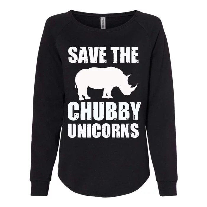 Save The Chubby Unicorns Rhino Funny Cute Gift Womens California Wash Sweatshirt