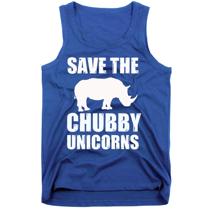 Save The Chubby Unicorns Rhino Funny Cute Gift Tank Top