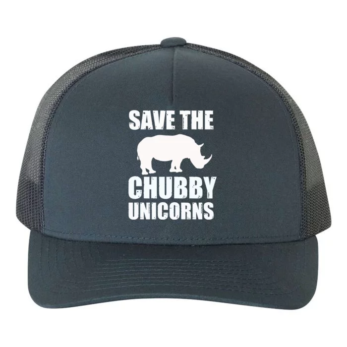 Save The Chubby Unicorns Rhino Funny Cute Gift Yupoong Adult 5-Panel Trucker Hat