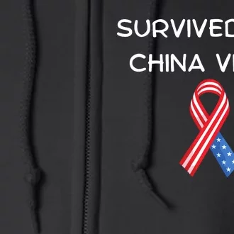 Survived The China Virus USA Full Zip Hoodie