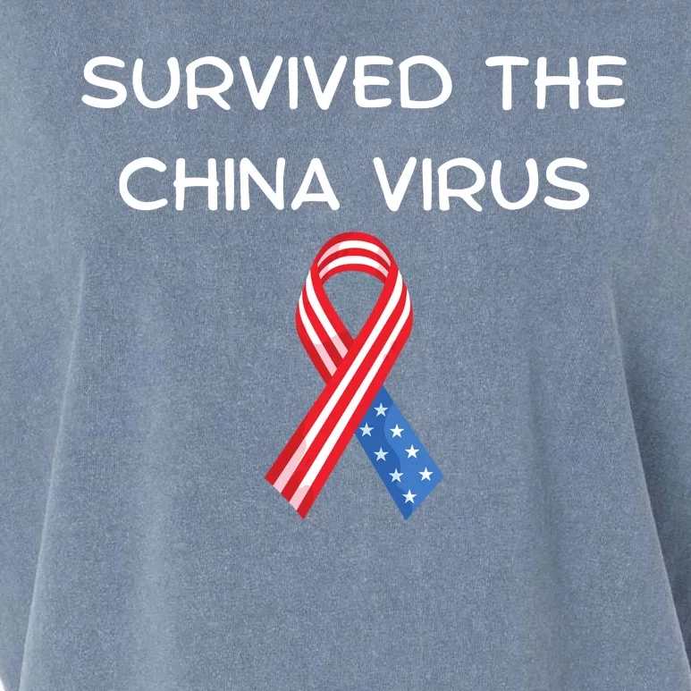 Survived The China Virus USA Garment-Dyed Women's Muscle Tee