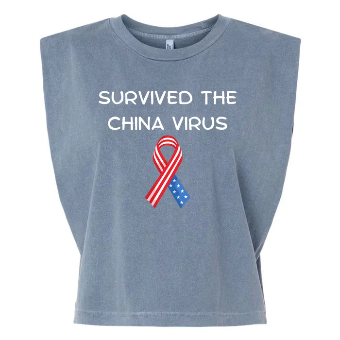 Survived The China Virus USA Garment-Dyed Women's Muscle Tee