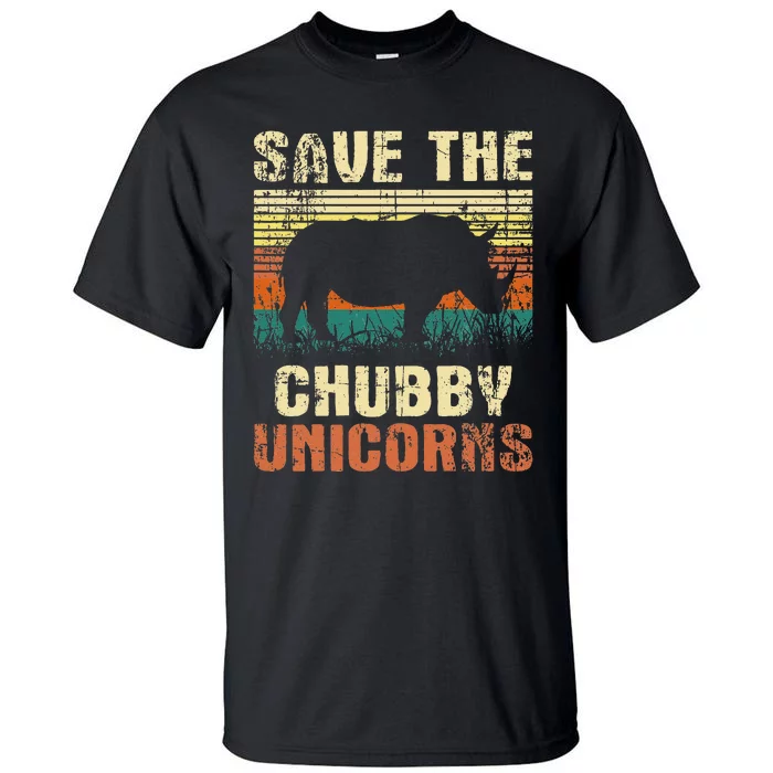 Save The Chubby Unicorns Zoologist Rhino Lover Rhinoceros Tall T-Shirt