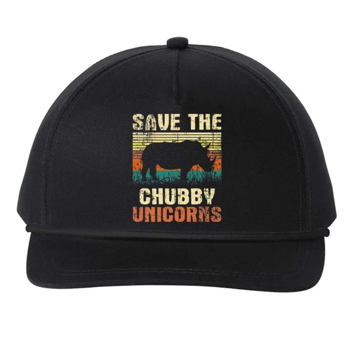 Save The Chubby Unicorns Zoologist Rhino Lover Rhinoceros Snapback Five-Panel Rope Hat