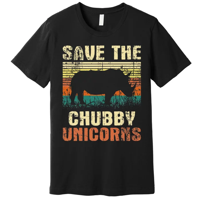 Save The Chubby Unicorns Zoologist Rhino Lover Rhinoceros Premium T-Shirt