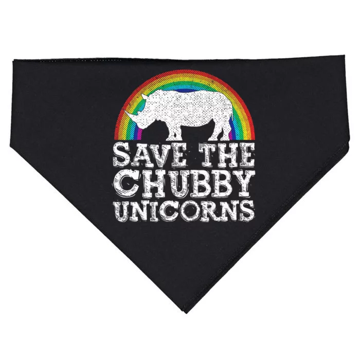 Save The Chubby Unicorns Gift Rhino Conservation USA-Made Doggie Bandana