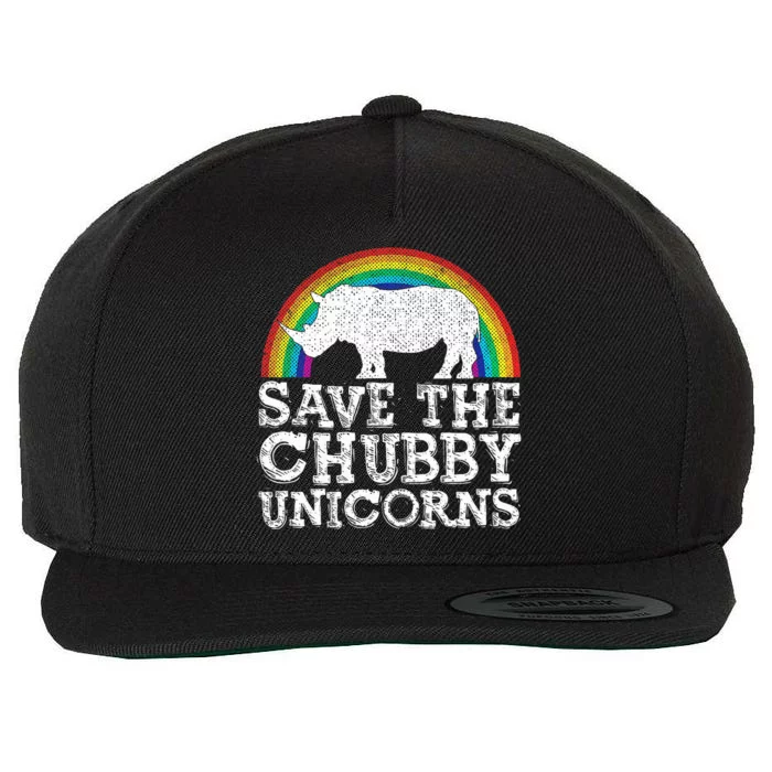 Save The Chubby Unicorns Gift Rhino Conservation Wool Snapback Cap