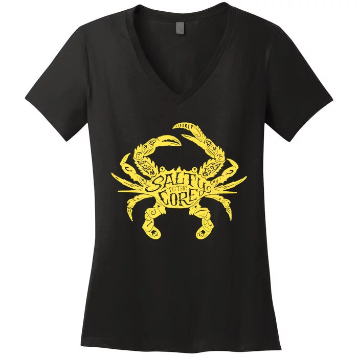 Salty The Core Crab Salty To Core Crab Women's V-Neck T-Shirt