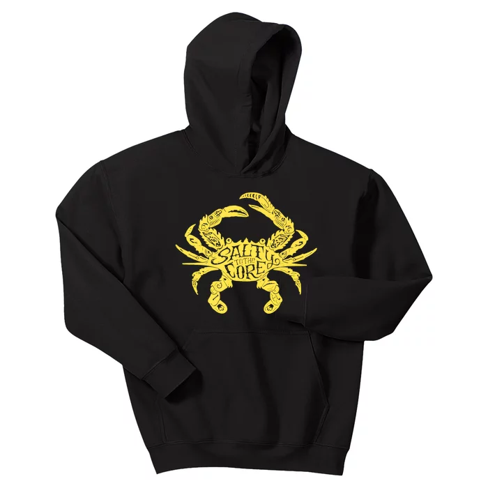 Salty The Core Crab Salty To Core Crab Kids Hoodie