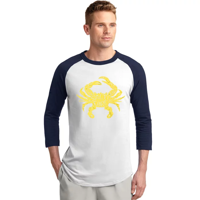 Salty The Core Crab Salty To Core Crab Baseball Sleeve Shirt