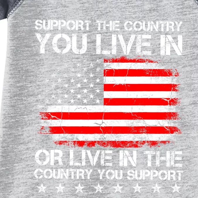 Support The Country You Live In The Country You Support Infant Baby Jersey Bodysuit