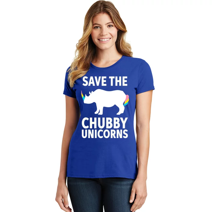 Save The Chubby Unicorns Rhino Activist Gift Women's T-Shirt