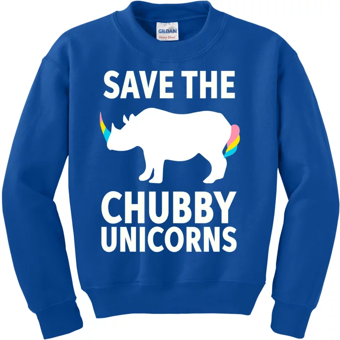 Save The Chubby Unicorns Rhino Activist Gift Kids Sweatshirt