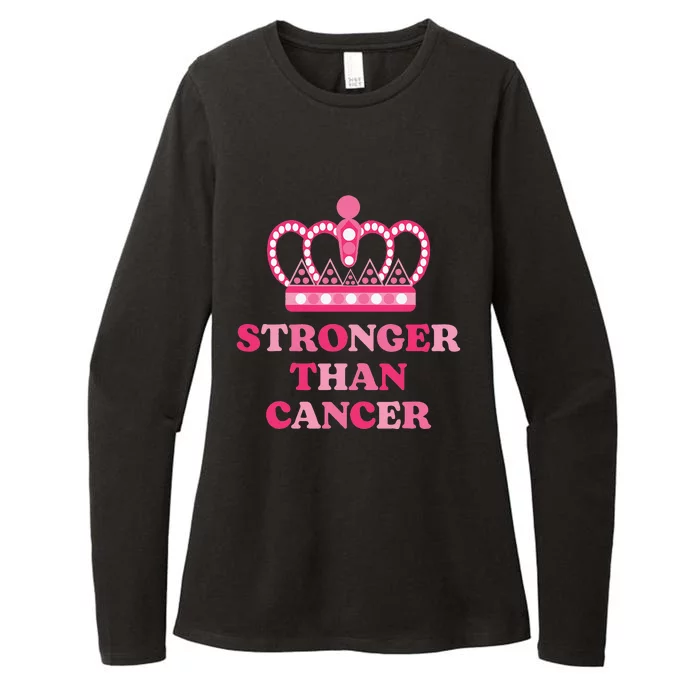 Stronger Than Cancer Queen Warrior Pink Ribbon Breast Cancer Womens CVC Long Sleeve Shirt