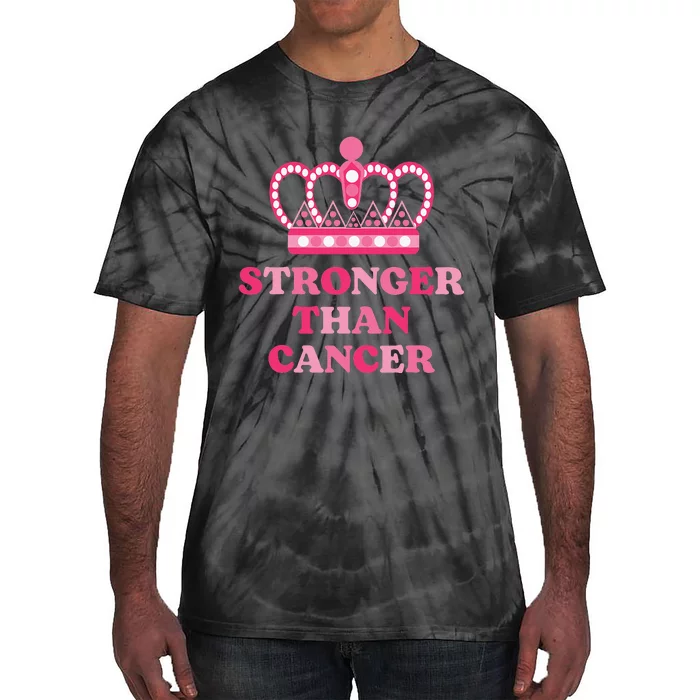 Stronger Than Cancer Queen Warrior Pink Ribbon Breast Cancer Tie-Dye T-Shirt