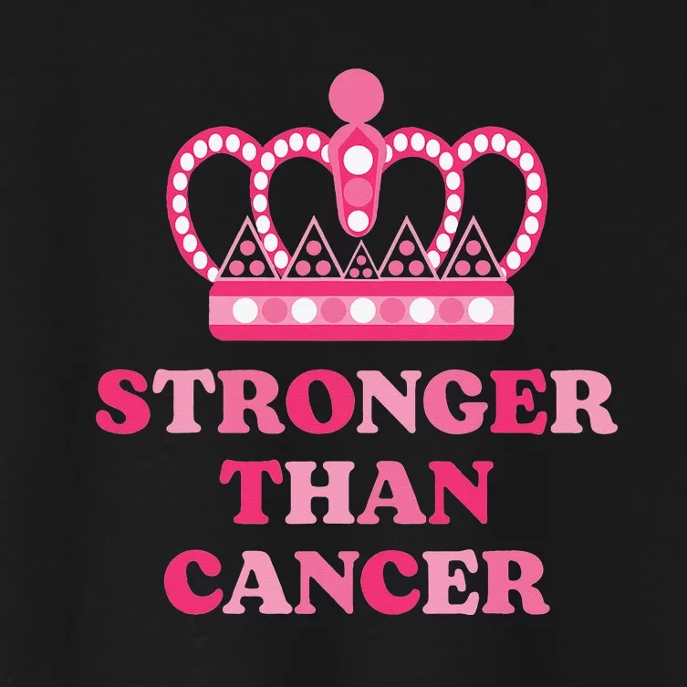 Stronger Than Cancer Queen Warrior Pink Ribbon Breast Cancer Women's Crop Top Tee