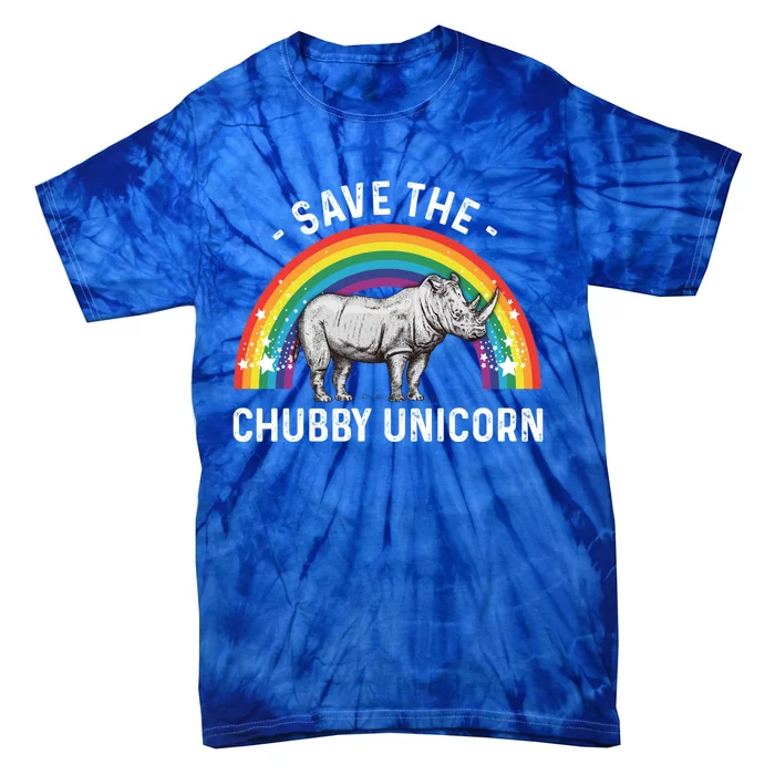 Save The Chubby Unicorns Rhino Conservation Rainbow Gift Tie-Dye T-Shirt