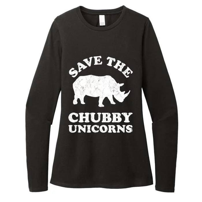 Save The Chubby Unicorns Rhino Funny Animal Rights Activists Gift Womens CVC Long Sleeve Shirt