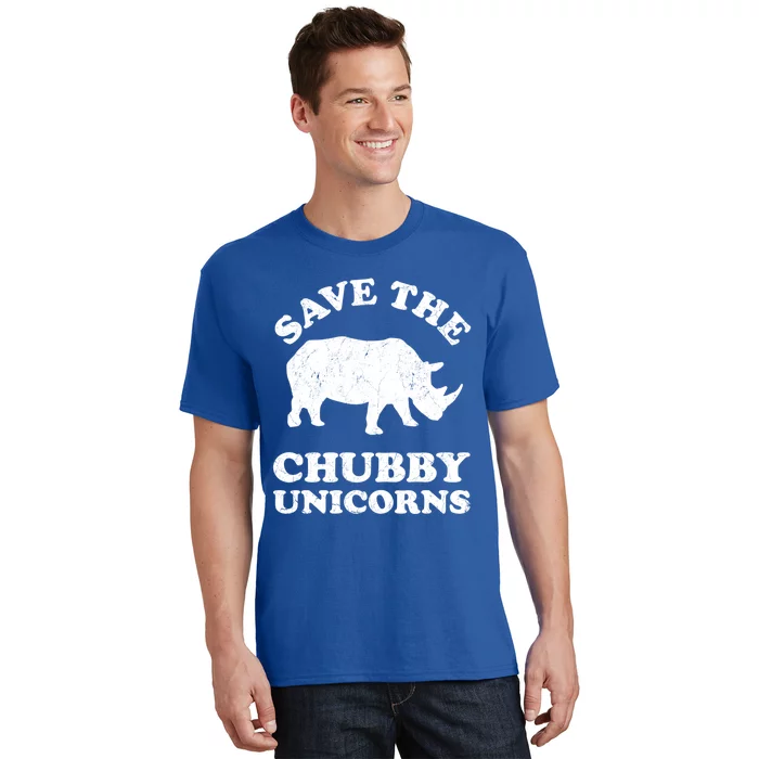 Save The Chubby Unicorns Rhino Funny Animal Rights Activists Gift T-Shirt