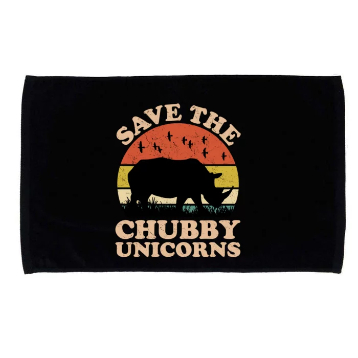 Save The Chubby Unicorns Rhino Funny Animal Rights Activists Cute Gift Microfiber Hand Towel