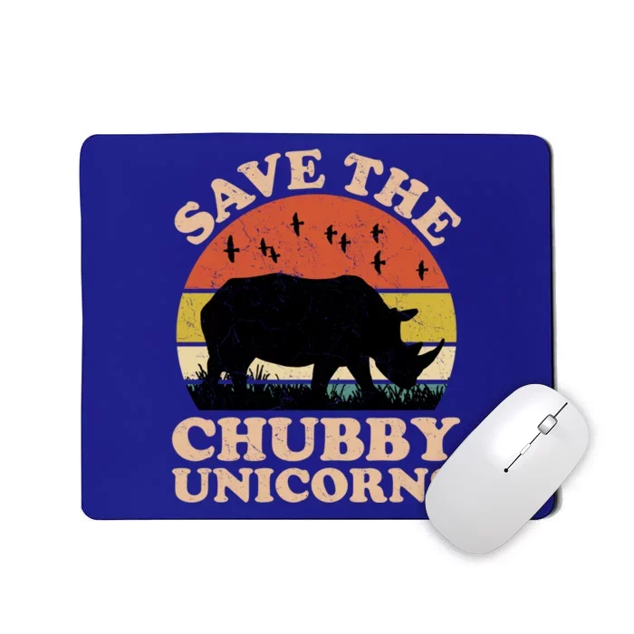 Save The Chubby Unicorns Rhino Funny Animal Rights Activists Cute Gift Mousepad