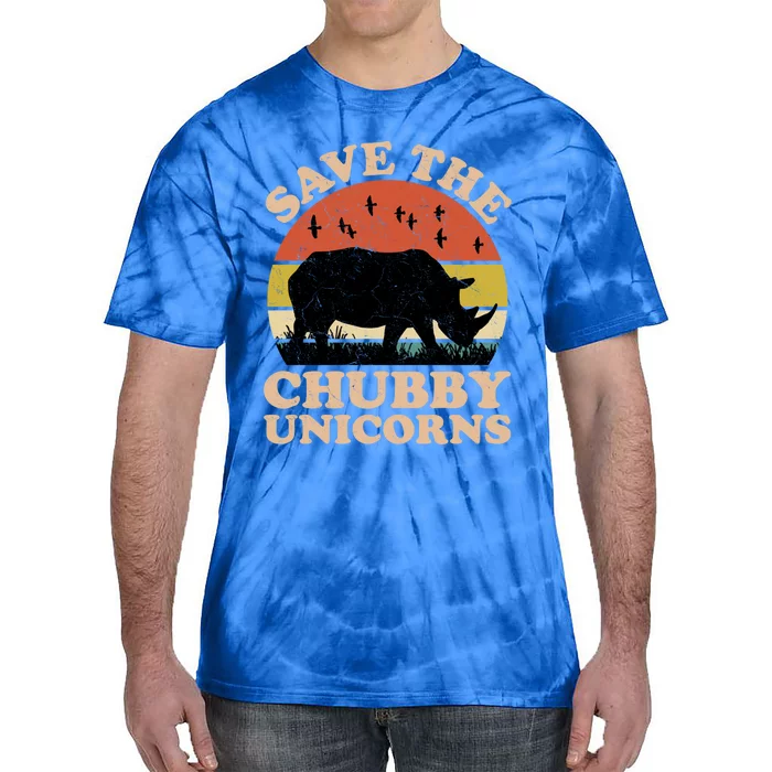 Save The Chubby Unicorns Rhino Funny Animal Rights Activists Cute Gift Tie-Dye T-Shirt