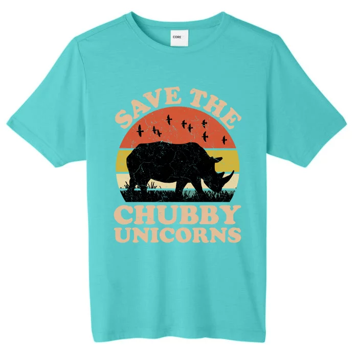 Save The Chubby Unicorns Rhino Funny Animal Rights Activists Cute Gift ChromaSoft Performance T-Shirt