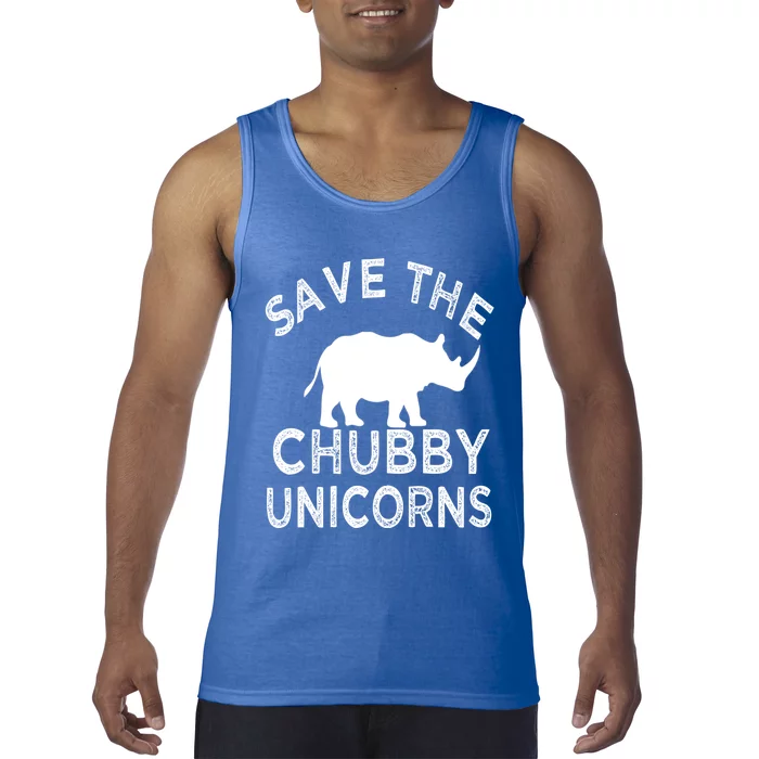 Save The Chubby Unicorns Rhino Funny Gift Tank Top