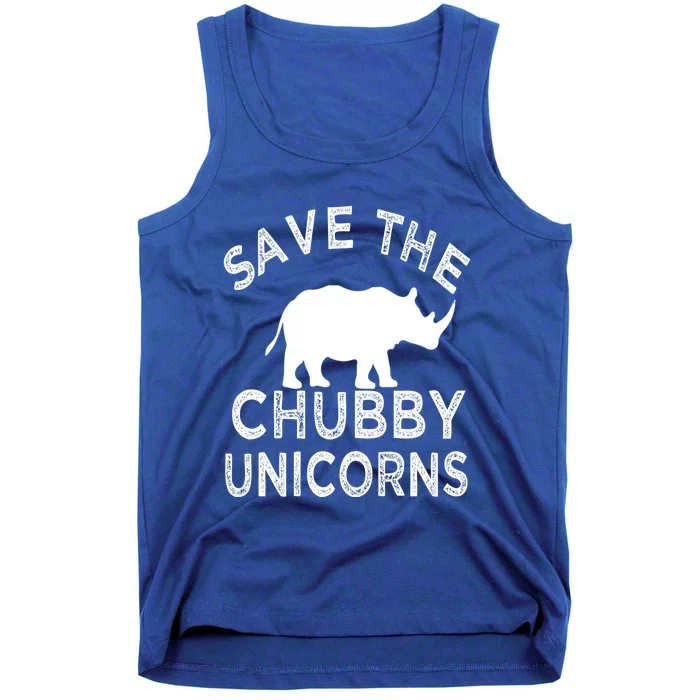 Save The Chubby Unicorns Rhino Funny Gift Tank Top