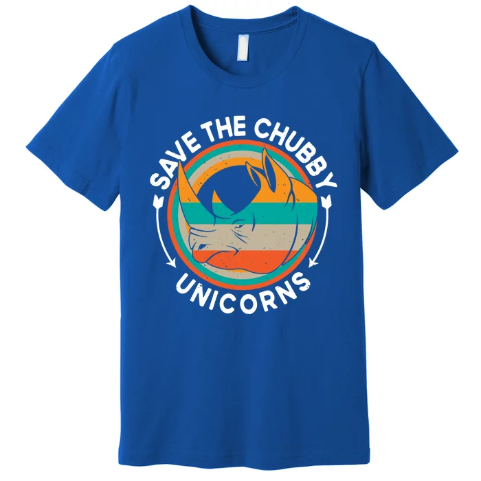 Save The Chubby Unicorn Funny Fat Rhino Animal Rights Gift Premium T-Shirt