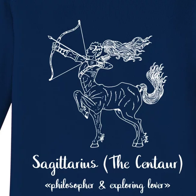 Sagittarius The Centaur Astrology Zodiac Sign Funny Facts Gift Baby Long Sleeve Bodysuit