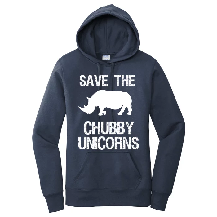 Save The Chubby Unicorns Rhino Funny Gift Women's Pullover Hoodie