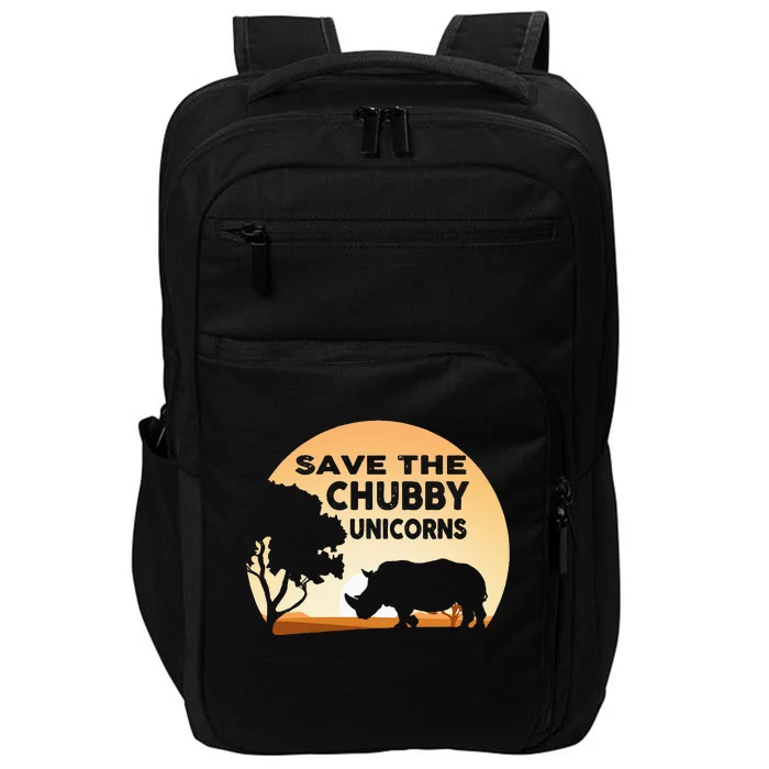 Save The Chubby Unicorns Fat Rhino Funny Impact Tech Backpack