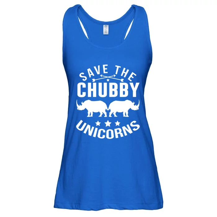 Save The Chubby Unicorn Funny Fat Rhino Animal Rights Funny Gift Ladies Essential Flowy Tank