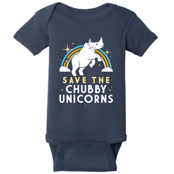 SAVE THE CHUBBY UNICORNS Baby Bodysuit