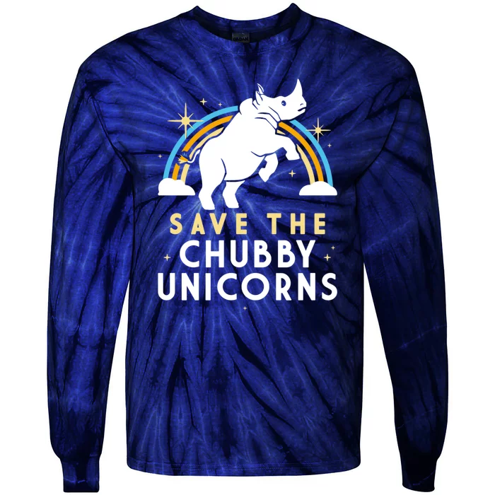 SAVE THE CHUBBY UNICORNS Tie-Dye Long Sleeve Shirt