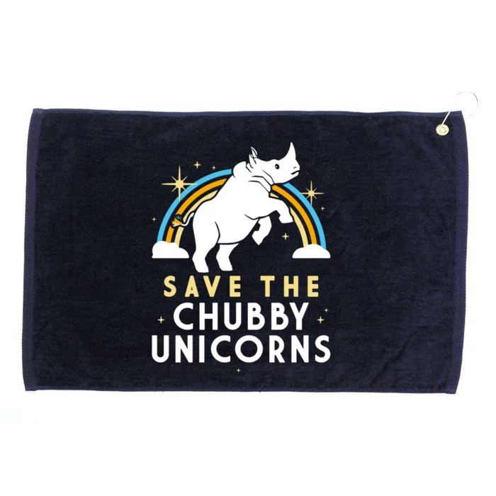 SAVE THE CHUBBY UNICORNS Grommeted Golf Towel