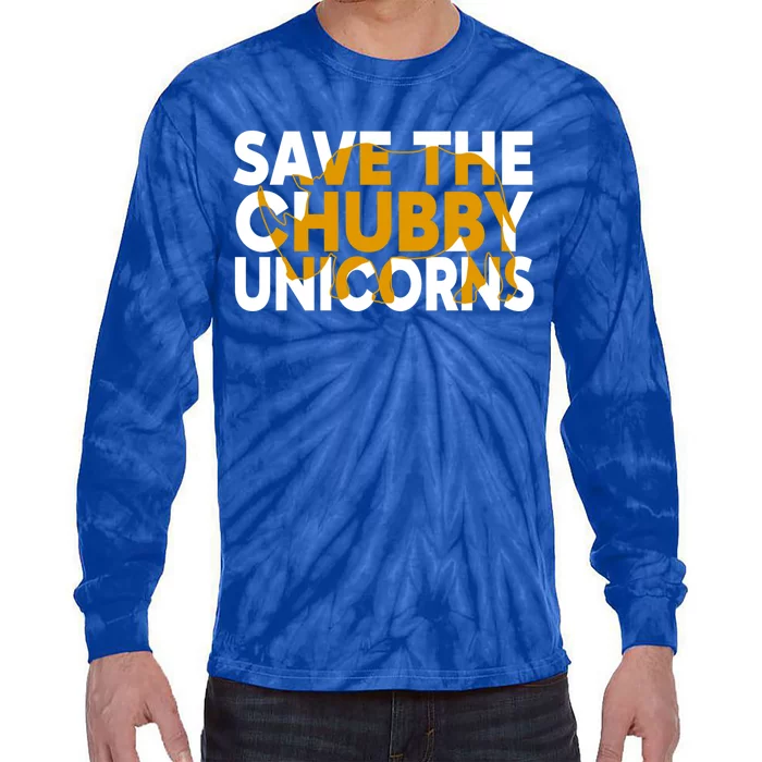 Save The Chubby Unicorn Funny Fat Rhino Animal Rights Gift Tie-Dye Long Sleeve Shirt