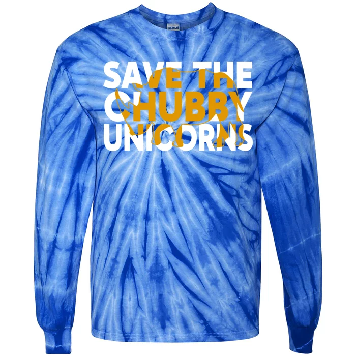 Save The Chubby Unicorn Funny Fat Rhino Animal Rights Gift Tie-Dye Long Sleeve Shirt