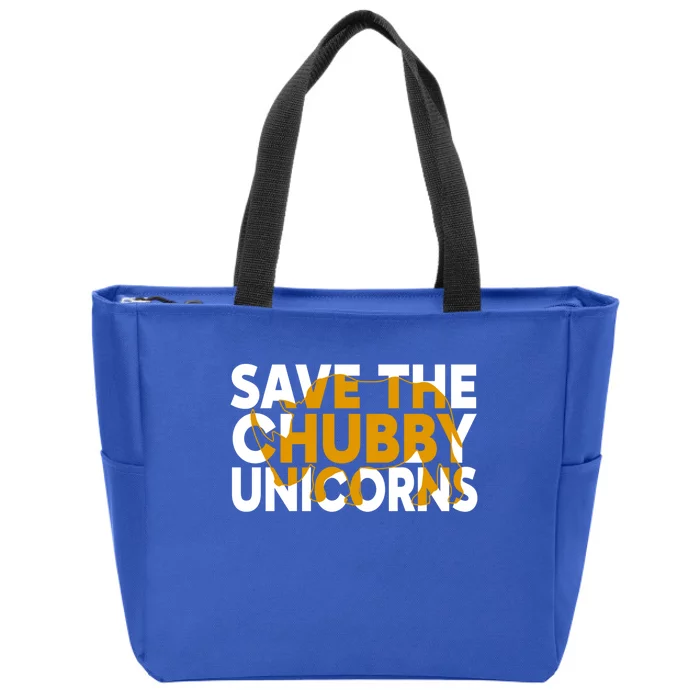 Save The Chubby Unicorn Funny Fat Rhino Animal Rights Gift Zip Tote Bag